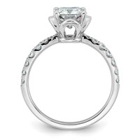 14K White Gold 1.88ct Cert Cushion Center Lab Grown Dia VS+ F+ 4-Prong Comp Ring view 2