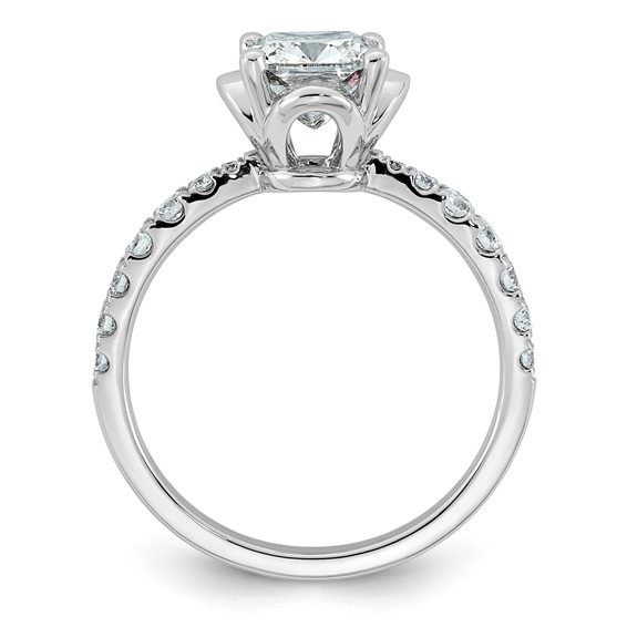 14kw 1 7/8ct Cert Cushion Center Lab Grown Dia VS+ F+ 4-Prong Comp Ring