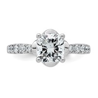 14K White Gold 1.88ct Cert Cushion Center Lab Grown Dia VS+ F+ 4-Prong Comp Ring view 4