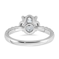 14K White Gold 1.88ct Cert Cushion Center Lab Grown Dia VS+ F+ 4-Prong Comp Ring view 5