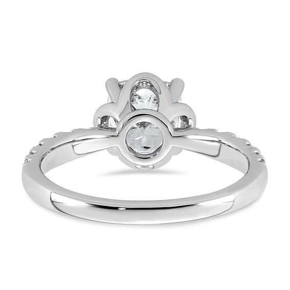 14kw 1 7/8ct Cert Cushion Center Lab Grown Dia VS+ F+ 4-Prong Comp Ring