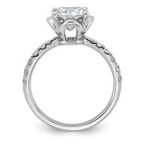 14K White Gold 2.33ct Cert Cushion Center Lab Grown Dia VS+ F+ 4-Prong Comp Ring view 2