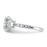 14K White Gold 2.33ct Cert Cushion Center Lab Grown Dia VS+ F+ 4-Prong Comp Ring view 3
