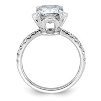 14K White Gold 2.88ct Cert Cushion Center Lab Grown Dia VS+ F+ 4-Prong Comp Ring view 2