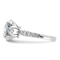 14K White Gold 2.88ct Cert Cushion Center Lab Grown Dia VS+ F+ 4-Prong Comp Ring view 3