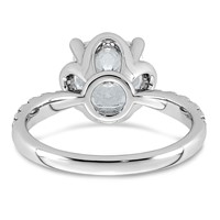 14K White Gold 2.88ct Cert Cushion Center Lab Grown Dia VS+ F+ 4-Prong Comp Ring view 5
