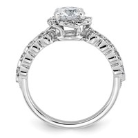 14K White Gold 1.33ct Cert Round Center Lab Grown Dia VS+ F+ Floral Halo Comp Ring view 2