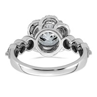 14K White Gold 2.50ct Cert Round Center Lab Grown Dia VS+ F+ Floral Halo Comp Ring view 5