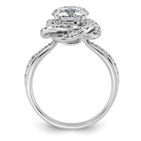 14K White Gold 2.62ct Cert Round Center Lab Grown Dia VS+ F+ Swirl Halo Comp Ring view 2