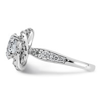 14K White Gold 2.62ct Cert Round Center Lab Grown Dia VS+ F+ Swirl Halo Comp Ring view 3
