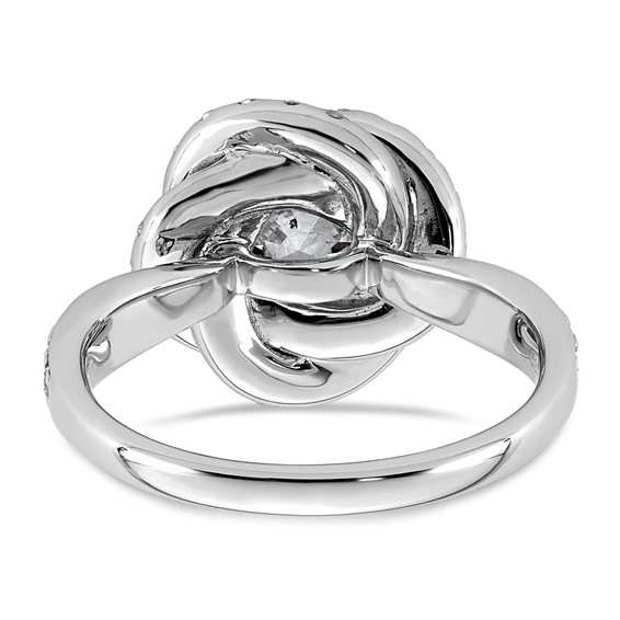 14kw 2 5/8ct Cert Round Center Lab Grown Dia VS+ F+ Swirl Halo Comp Ring