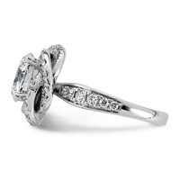 14K White Gold 3.33ct Cert Round Center Lab Grown Dia VS+ F+ Swirl Halo Comp Ring view 3