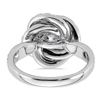 14K White Gold 3.33ct Cert Round Center Lab Grown Dia VS+ F+ Swirl Halo Comp Ring view 5