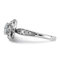 14K White Gold 1.38ct Cert Cushion Center LabGrown Dia VS+ F+ Swirl Halo Comp Ring view 3