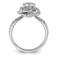 14K White Gold 2ct Cert Cushion Center Lab Grown Dia VS+ F+ Swirl Halo Comp Ring view 2