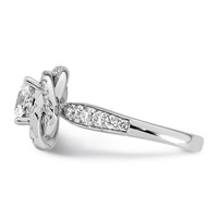 14K White Gold 2ct Cert Cushion Center Lab Grown Dia VS+ F+ Swirl Halo Comp Ring view 3