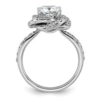 14K White Gold 2.75ct Cert Cushion Center LabGrown Dia VS+ F+ Swirl Halo Comp Ring view 2