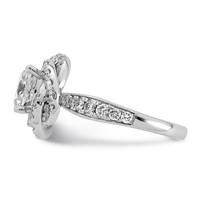 14K White Gold 2.75ct Cert Cushion Center LabGrown Dia VS+ F+ Swirl Halo Comp Ring view 3