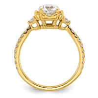 14K Yellow Gold 1.38ct Cert Round Center Lab Grown Dia VS+ F+ Comp Ring view 2