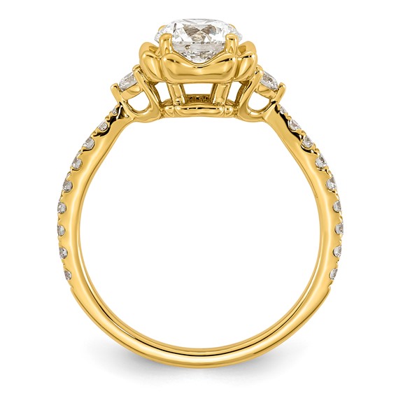 14ky 1 3/8ct Cert Round Center Lab Grown Dia VS+ F+ Comp Ring