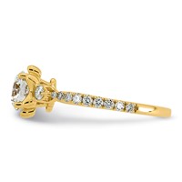 14K Yellow Gold 1.38ct Cert Round Center Lab Grown Dia VS+ F+ Comp Ring view 3