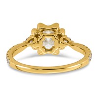 14K Yellow Gold 1.38ct Cert Round Center Lab Grown Dia VS+ F+ Comp Ring view 5