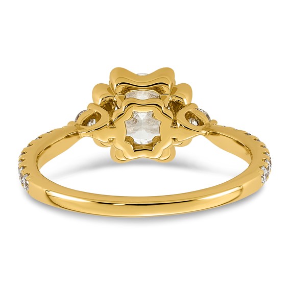 14ky 1 3/8ct Cert Round Center Lab Grown Dia VS+ F+ Comp Ring