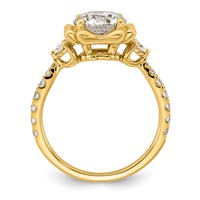 14K Yellow Gold 2.50ct Cert Round Center Lab Grown Dia VS+ F+ Comp Ring view 2