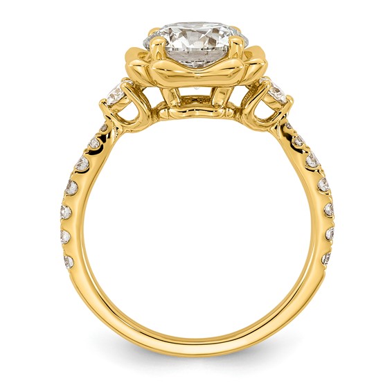 14ky 2 1/2ct Cert Round Center Lab Grown Dia VS+ F+ Comp Ring