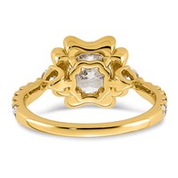 14K Yellow Gold 2.50ct Cert Round Center Lab Grown Dia VS+ F+ Comp Ring view 5