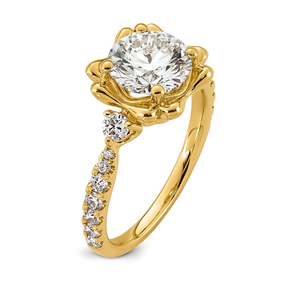 14ky 2 1/2ct Cert Round Center Lab Grown Dia VS+ F+ Comp Ring