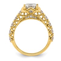 14K Yellow Gold 2.25ct Cert Princess Center Lab Grown Dia VS+ F+ Comp Ring view 2