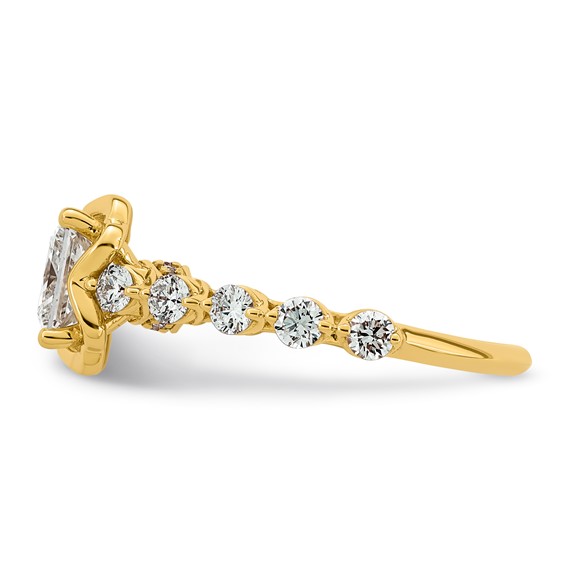 14ky 2 1/4ct Cert Princess Center Lab Grown Dia VS+ F+ Comp Ring