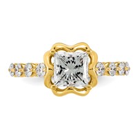 14K Yellow Gold 2.25ct Cert Princess Center Lab Grown Dia VS+ F+ Comp Ring view 4