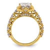 14K Yellow Gold 2.88ct Cert Princess Center Lab Grown Dia VS+ F+ Comp Ring view 2