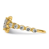 14K Yellow Gold 2.88ct Cert Princess Center Lab Grown Dia VS+ F+ Comp Ring view 3