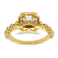 14K Yellow Gold 2.88ct Cert Princess Center Lab Grown Dia VS+ F+ Comp Ring view 5