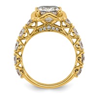 14K Yellow Gold 3.62ct Cert Princess Center Lab Grown Dia VS+ F+ Comp Ring view 2
