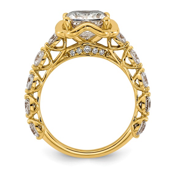 14ky 3 5/8ct Cert Princess Center Lab Grown Dia VS+ F+ Comp Ring