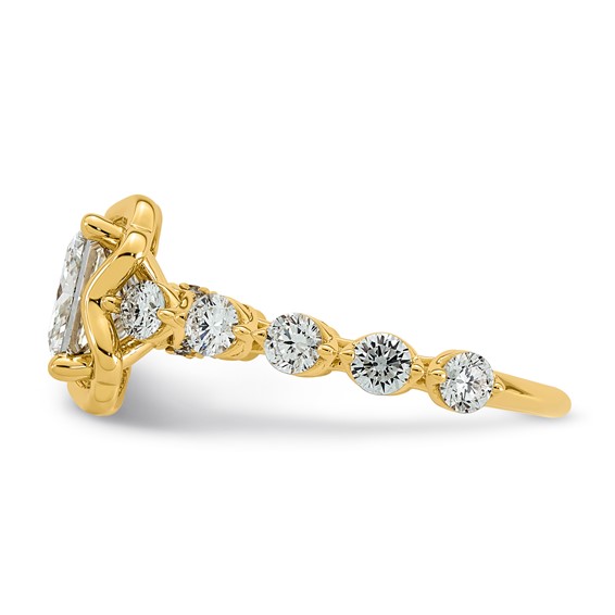 14ky 3 5/8ct Cert Princess Center Lab Grown Dia VS+ F+ Comp Ring