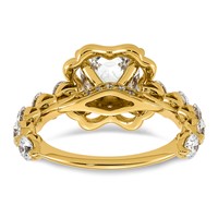 14K Yellow Gold 3.62ct Cert Princess Center Lab Grown Dia VS+ F+ Comp Ring view 5