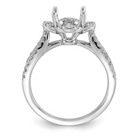 14K White Gold 0.50ct Lab Grown Dia VS+ F+ Round Center Semi Eng Ring view 2