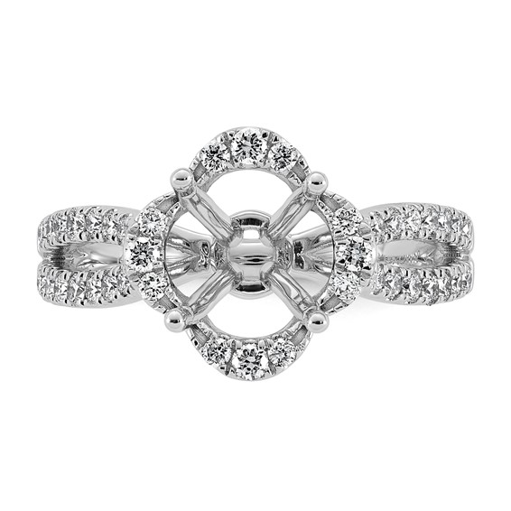 14kw 1/2ct Lab Grown Dia VS+ F+ Round Center Semi Eng Ring