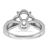 14K White Gold 0.50ct Lab Grown Dia VS+ F+ Round Center Semi Eng Ring view 5