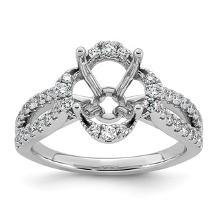 14kw 1/2ct Lab Grown Dia VS+ F+ Round Center Semi Eng Ring