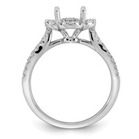 14K White Gold 0.50ct Lab Grown Dia VS+ F+ Oval Center Semi Eng Ring view 2