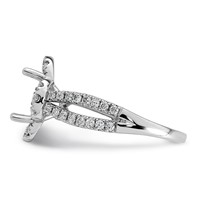 14K White Gold 0.50ct Lab Grown Dia VS+ F+ Oval Center Semi Eng Ring view 3