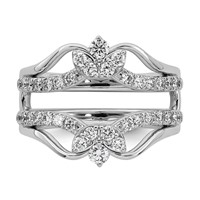 14K White Gold 0.75ct Lab Grown Dia VS+ F+ Complete Ring Guard view 3