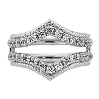 14K White Gold 0.75ct Lab Grown Dia VS+ F+ Complete Ring Guard view 4