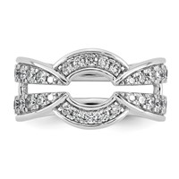 14K White Gold 1ct Lab Grown Dia VS+ F+ Complete Ring Guard view 4